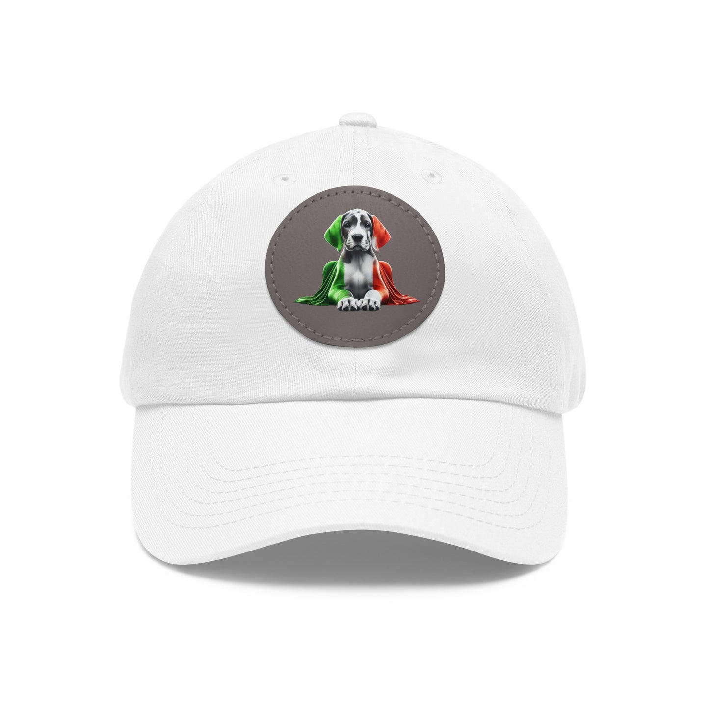 Dad Hat with Leather Patch (Round)