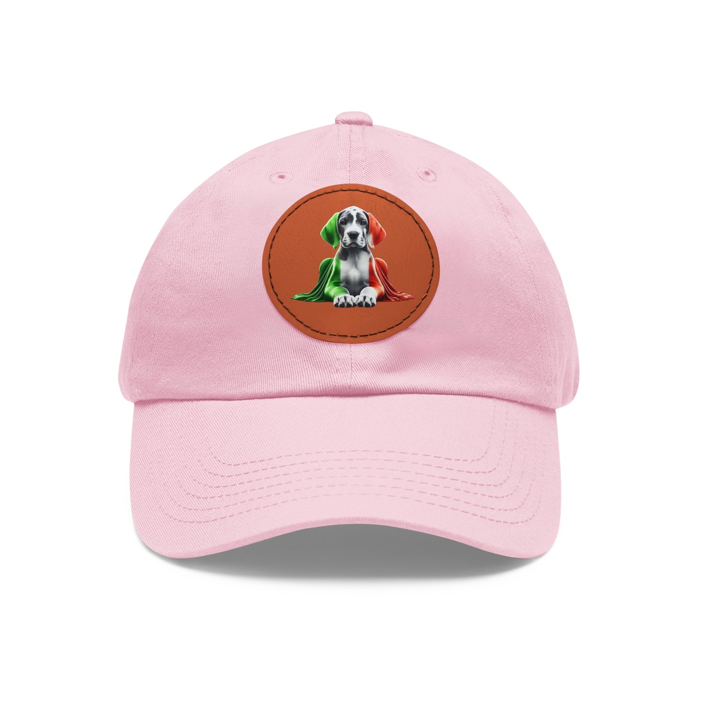 Dad Hat with Leather Patch (Round)
