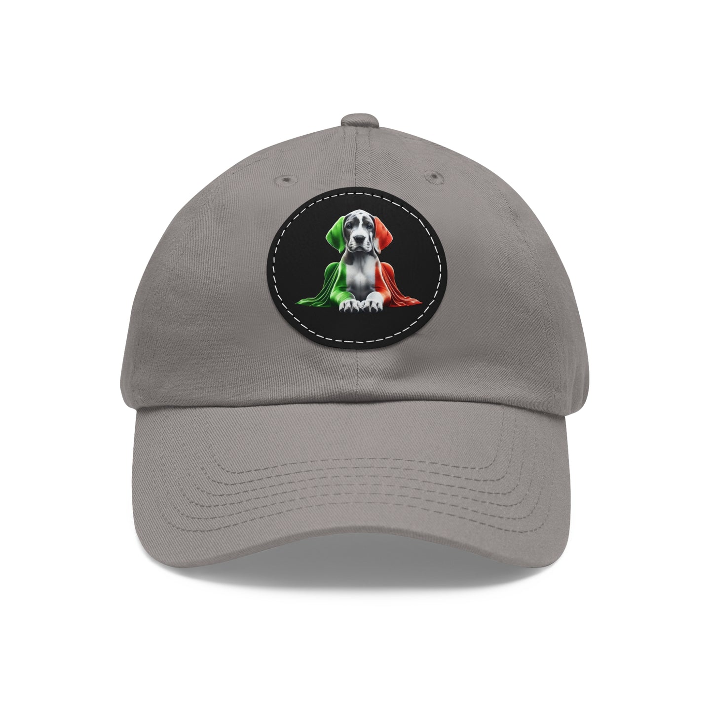 Dad Hat with Leather Patch (Round)