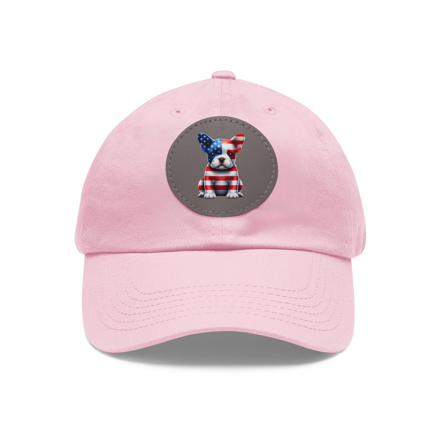 Dad Hat with Leather Patch (Round)