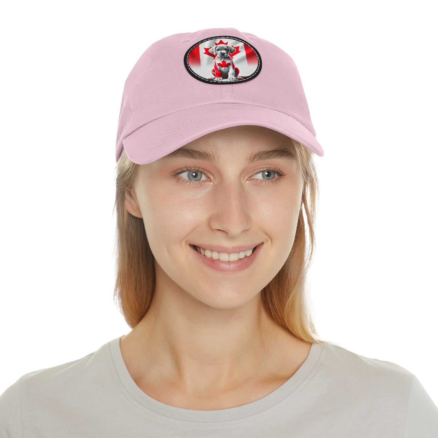 Dad Hat with Leather Patch (Round)