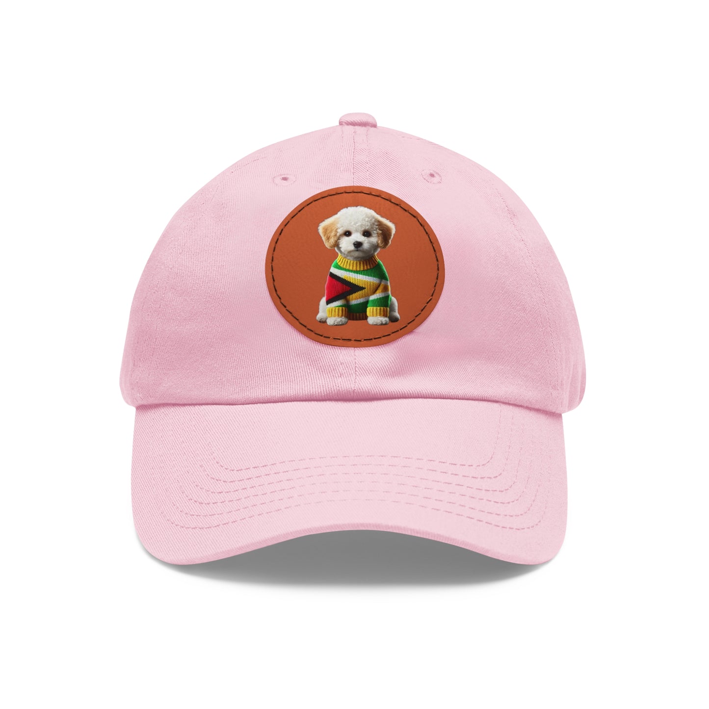 Dad Hat with Leather Patch (Round)