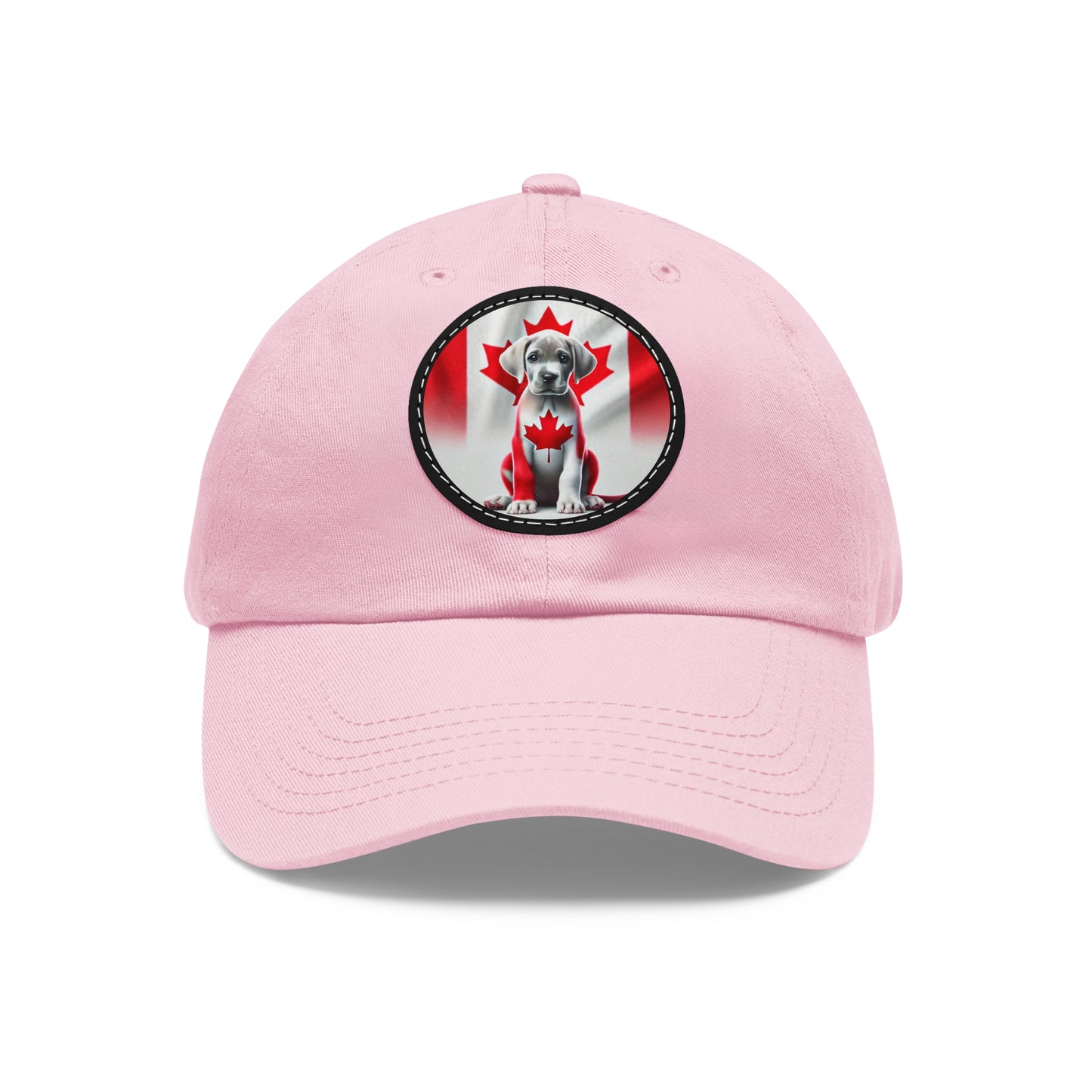 Dad Hat with Leather Patch (Round)