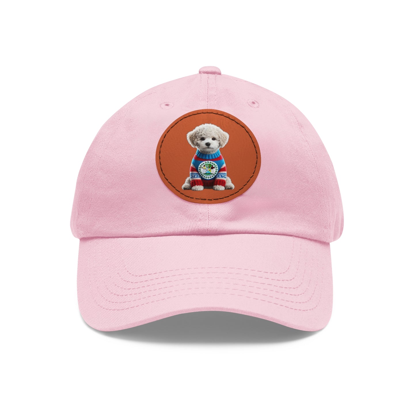 Dad Hat with Leather Patch (Round)