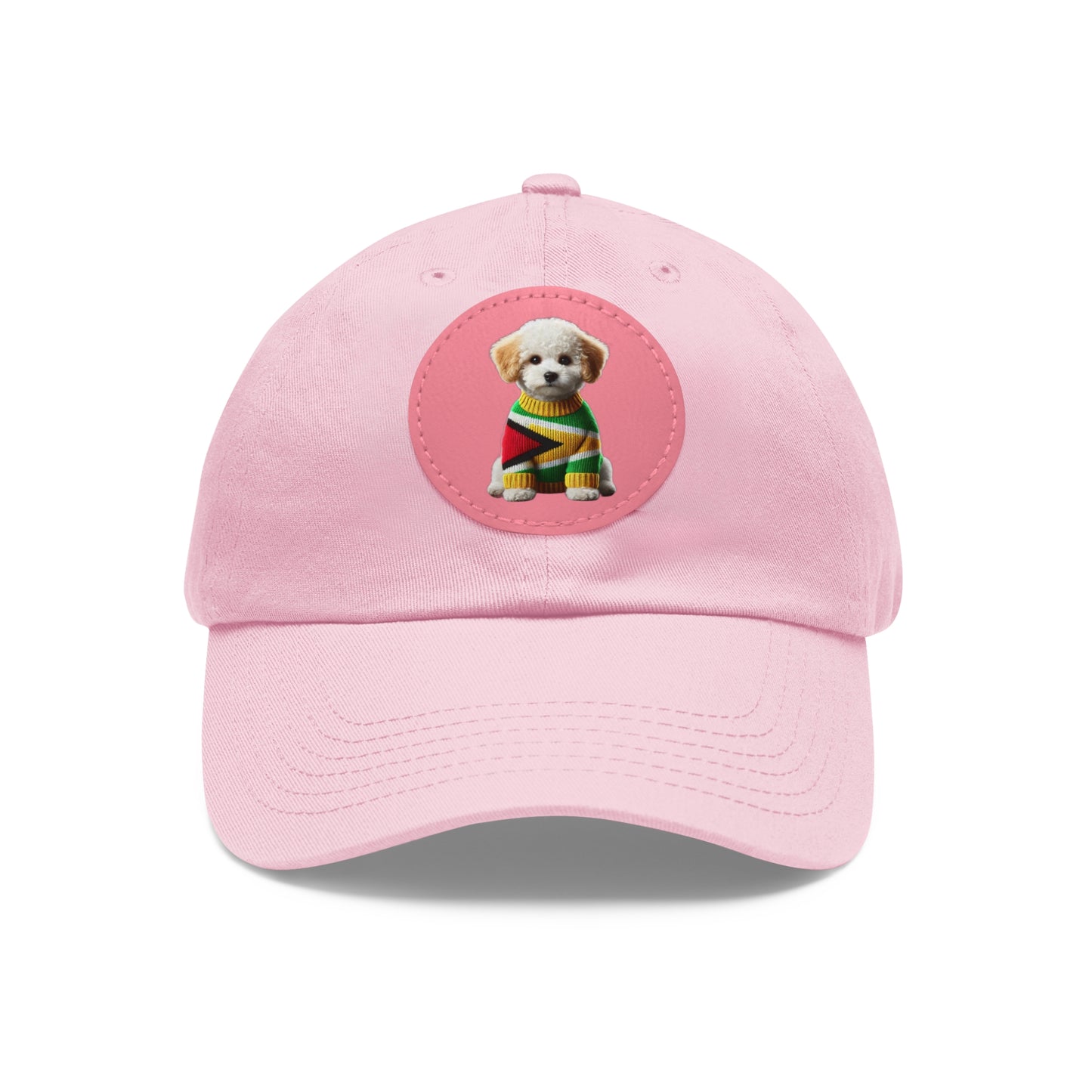 Dad Hat with Leather Patch (Round)