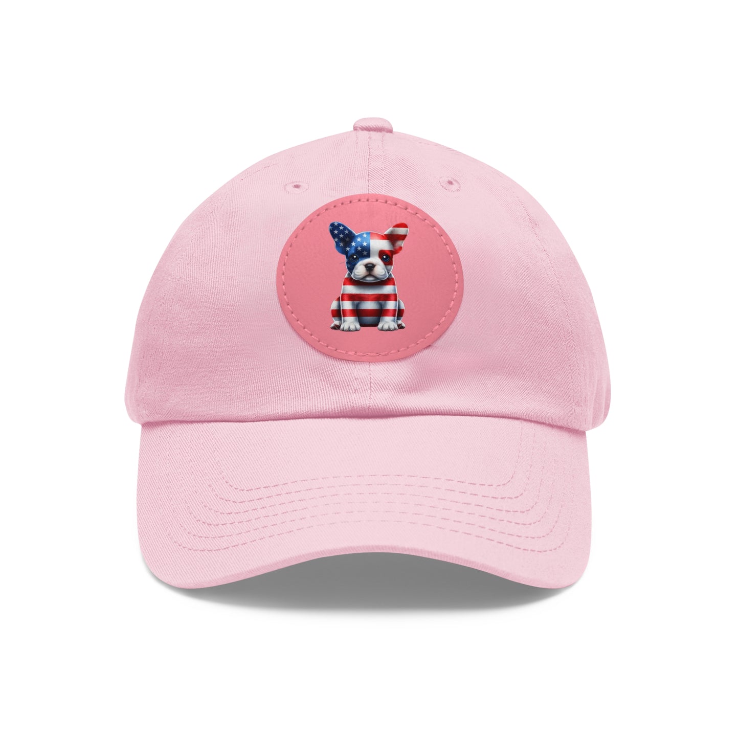 Dad Hat with Leather Patch (Round)