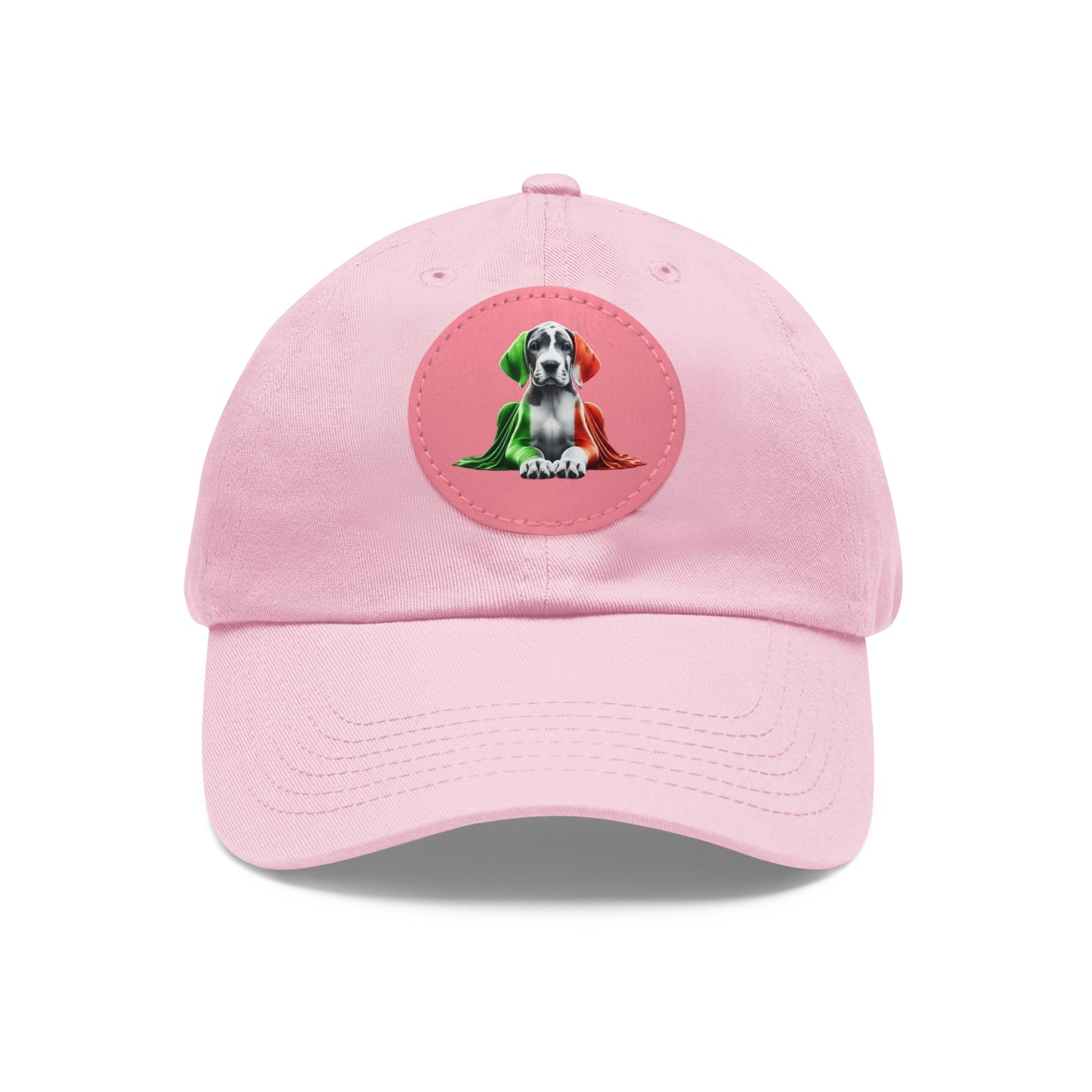 Dad Hat with Leather Patch (Round)