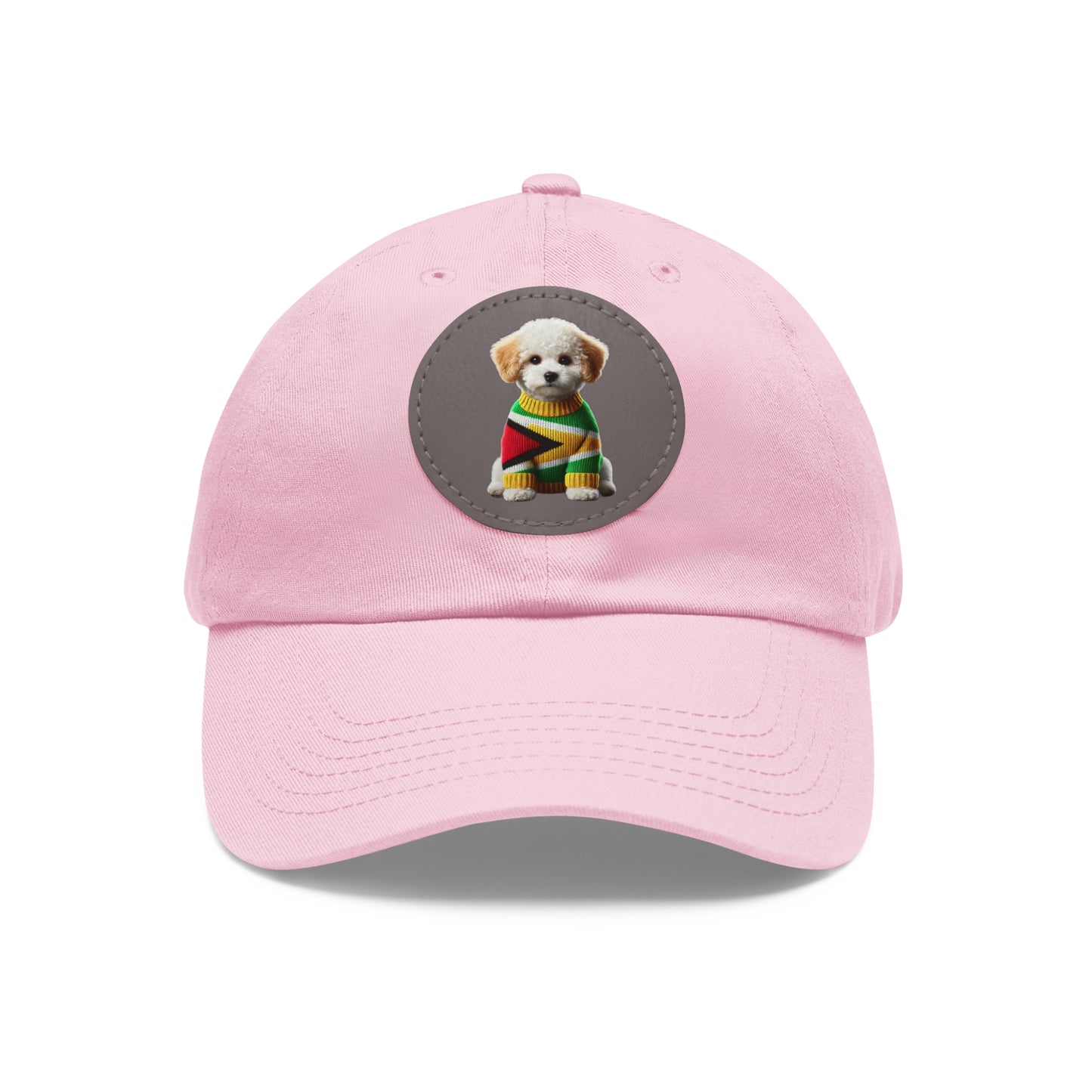 Dad Hat with Leather Patch (Round)