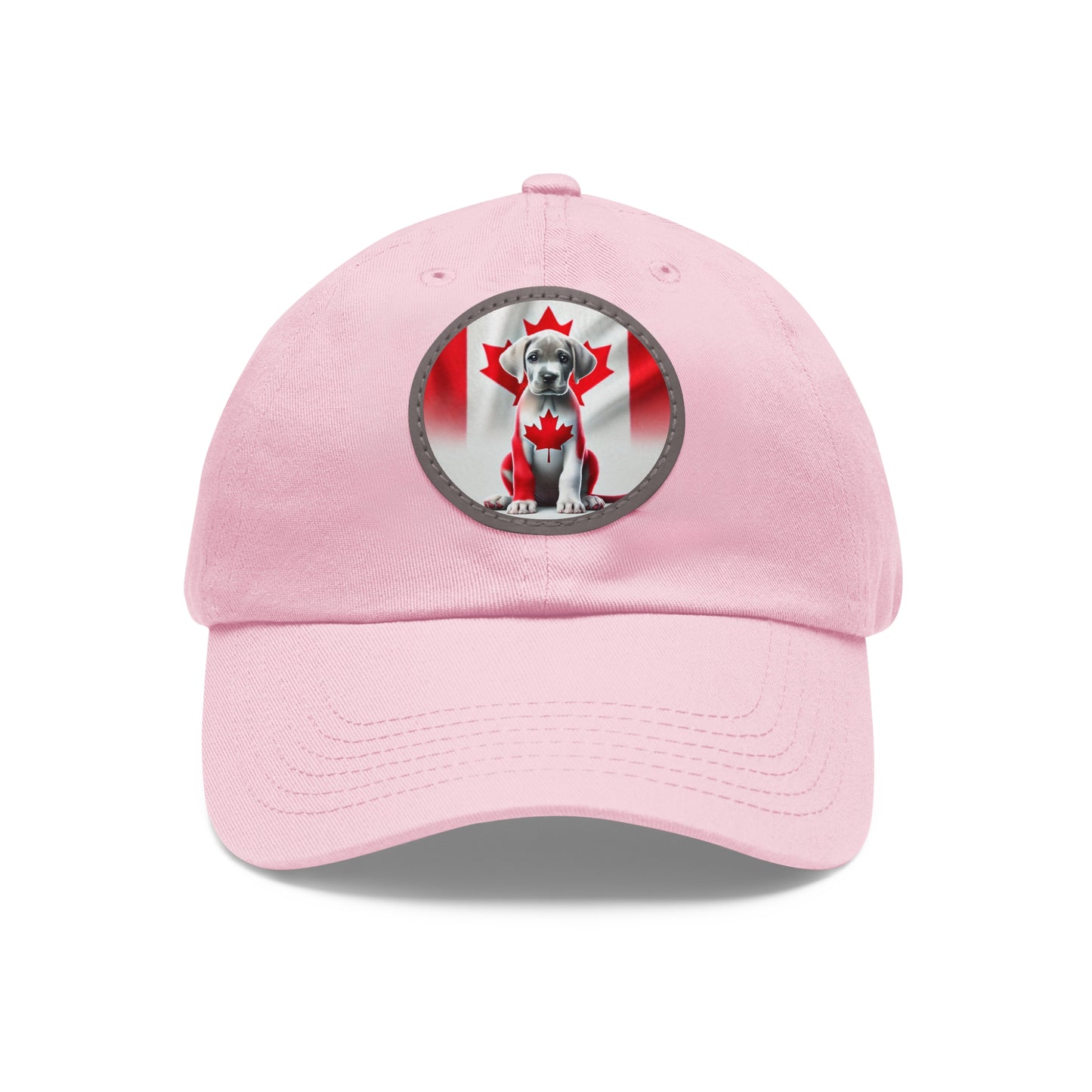 Dad Hat with Leather Patch (Round)
