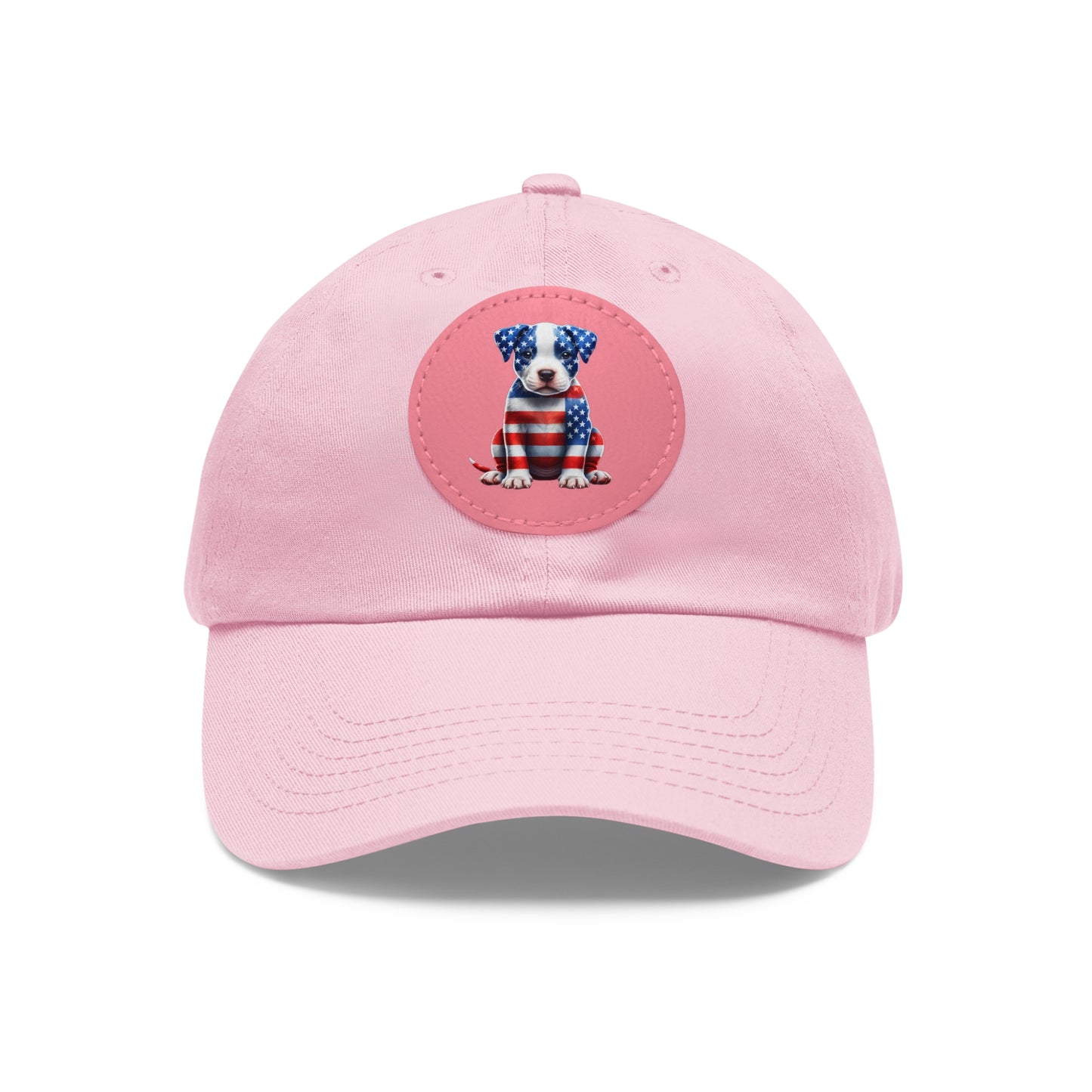 Dad Hat with Leather Patch (Round)