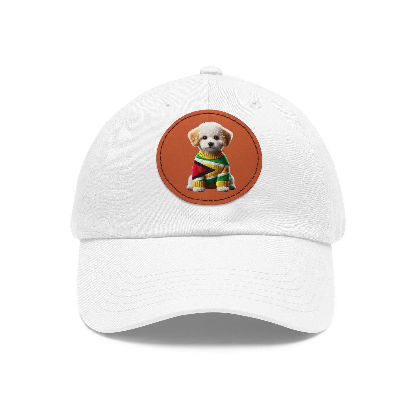Dad Hat with Leather Patch (Round)