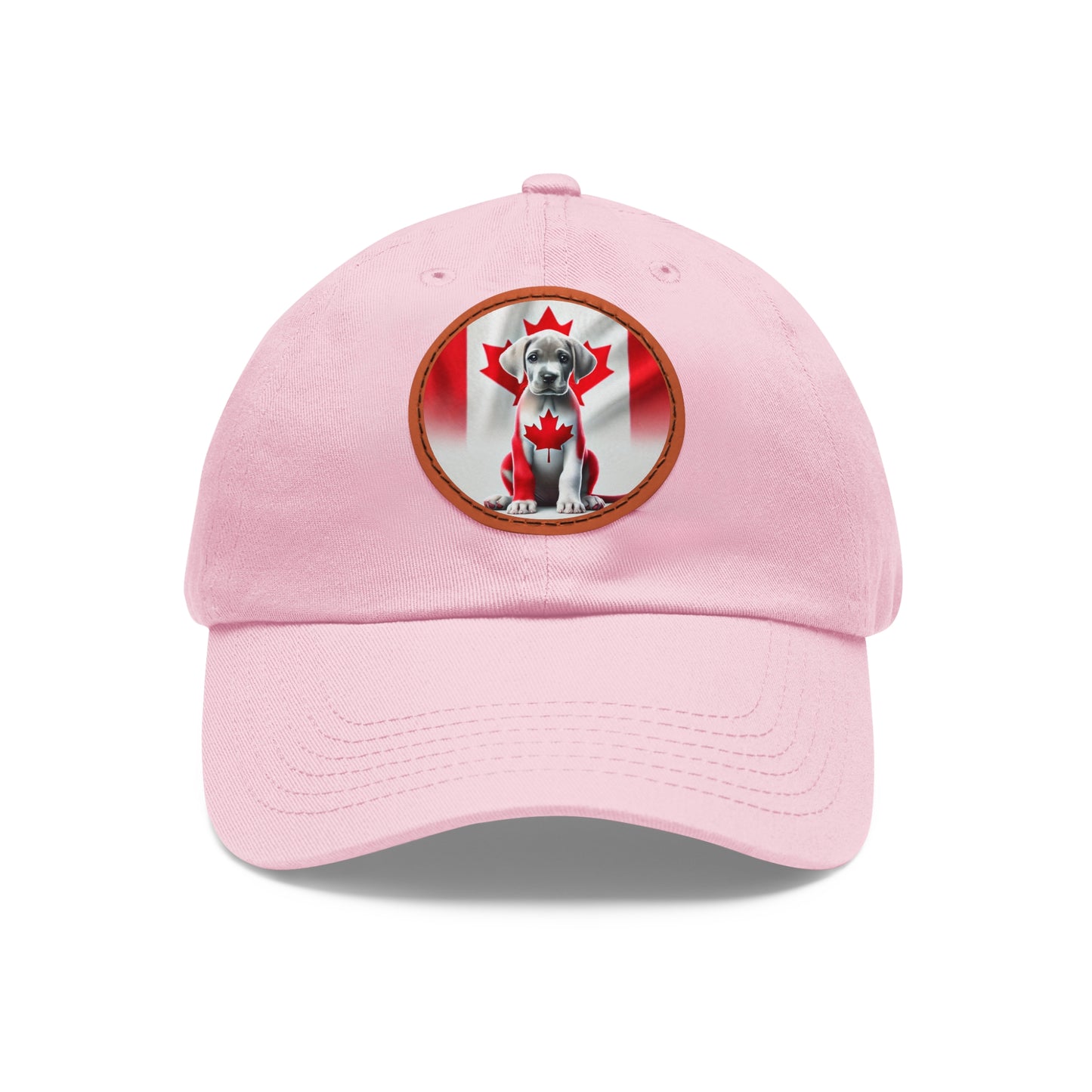 Dad Hat with Leather Patch (Round)