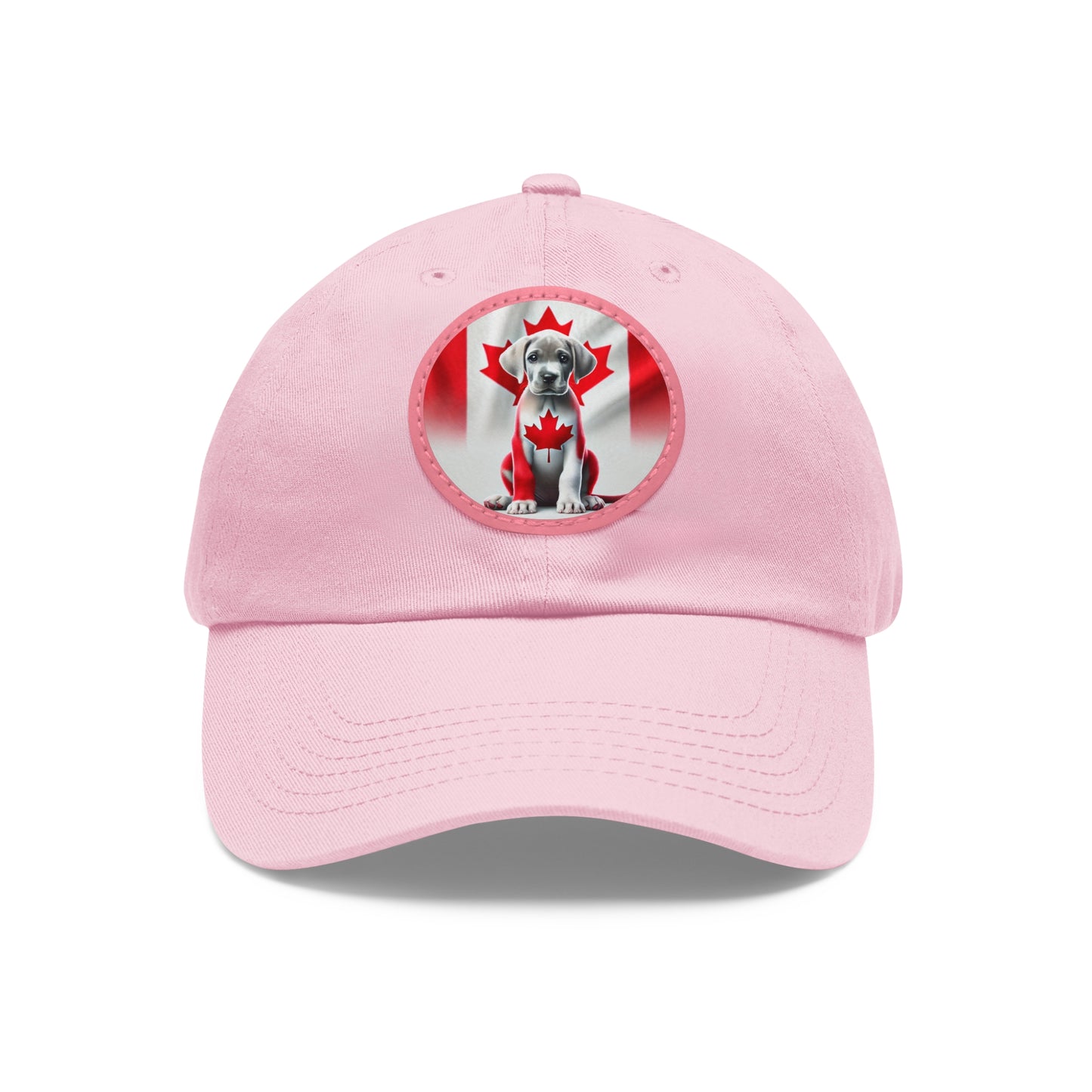 Dad Hat with Leather Patch (Round)