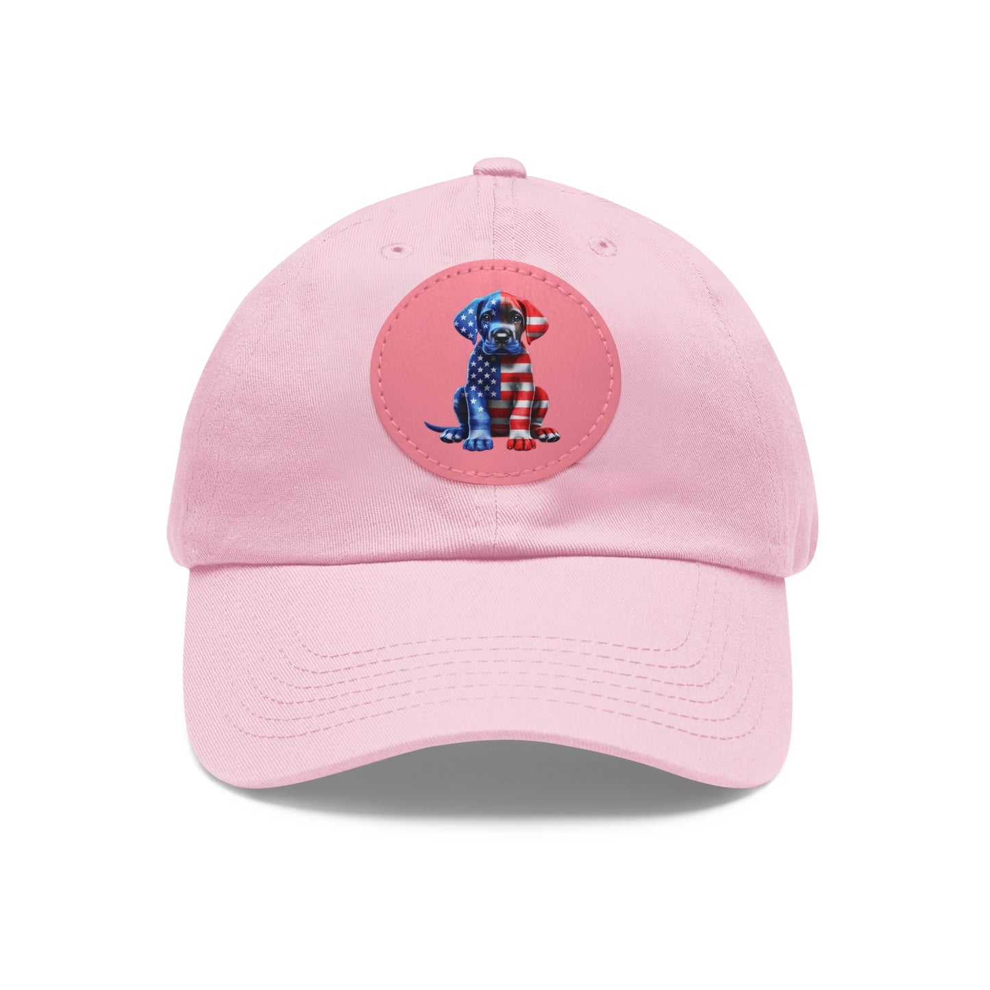 Dad Hat with Leather Patch (Round)