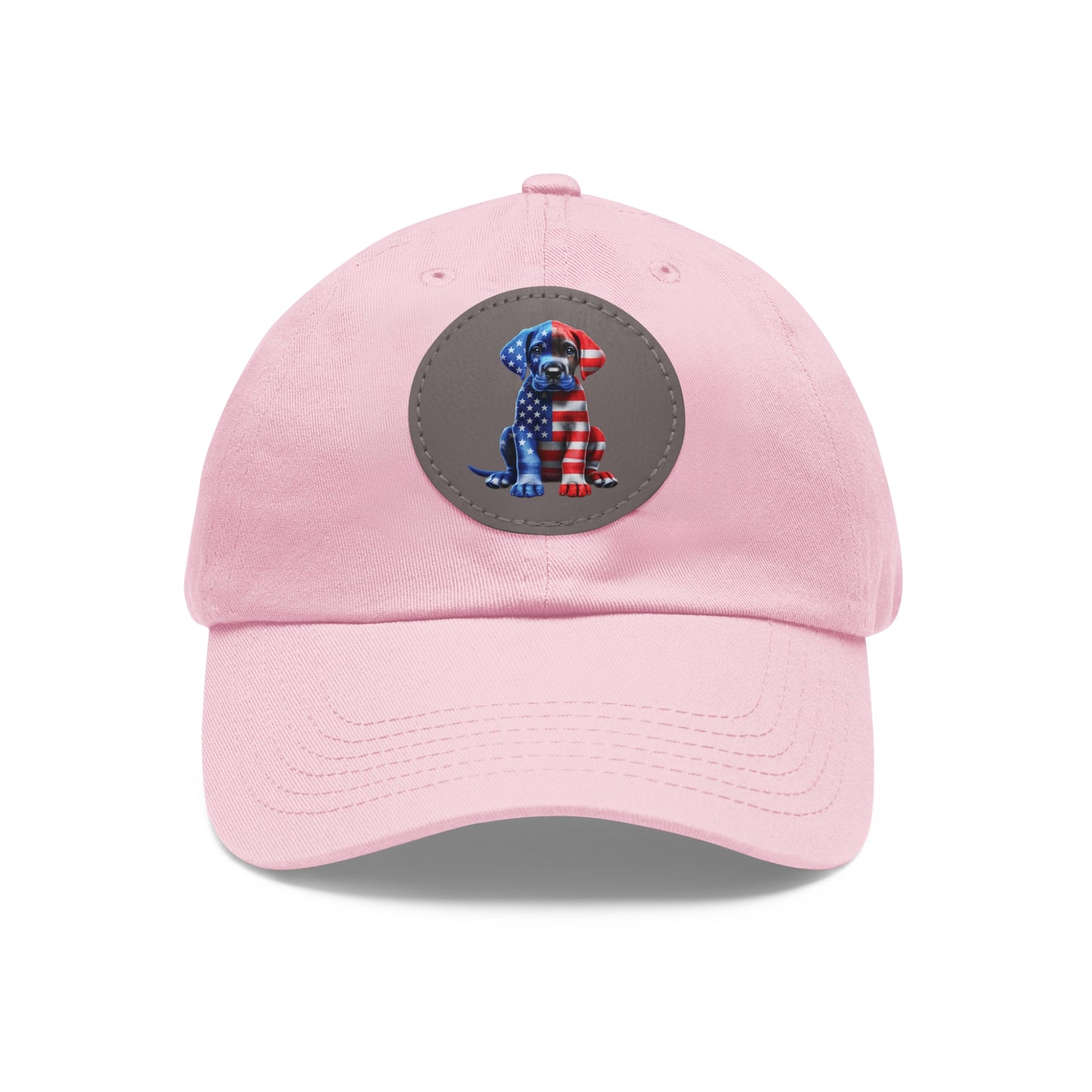 Dad Hat with Leather Patch (Round)