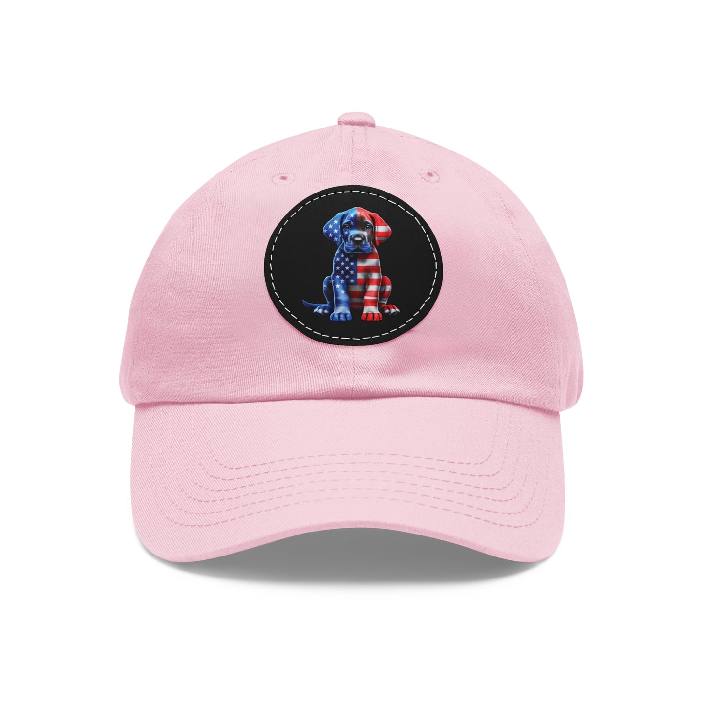 Dad Hat with Leather Patch (Round)