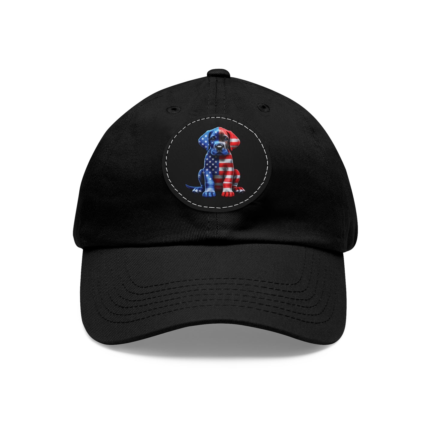 Dad Hat with Leather Patch (Round)