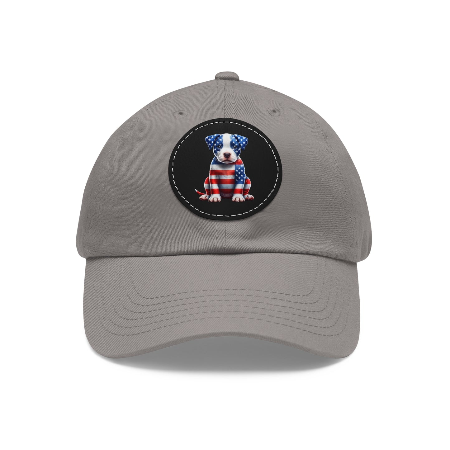 Dad Hat with Leather Patch (Round)