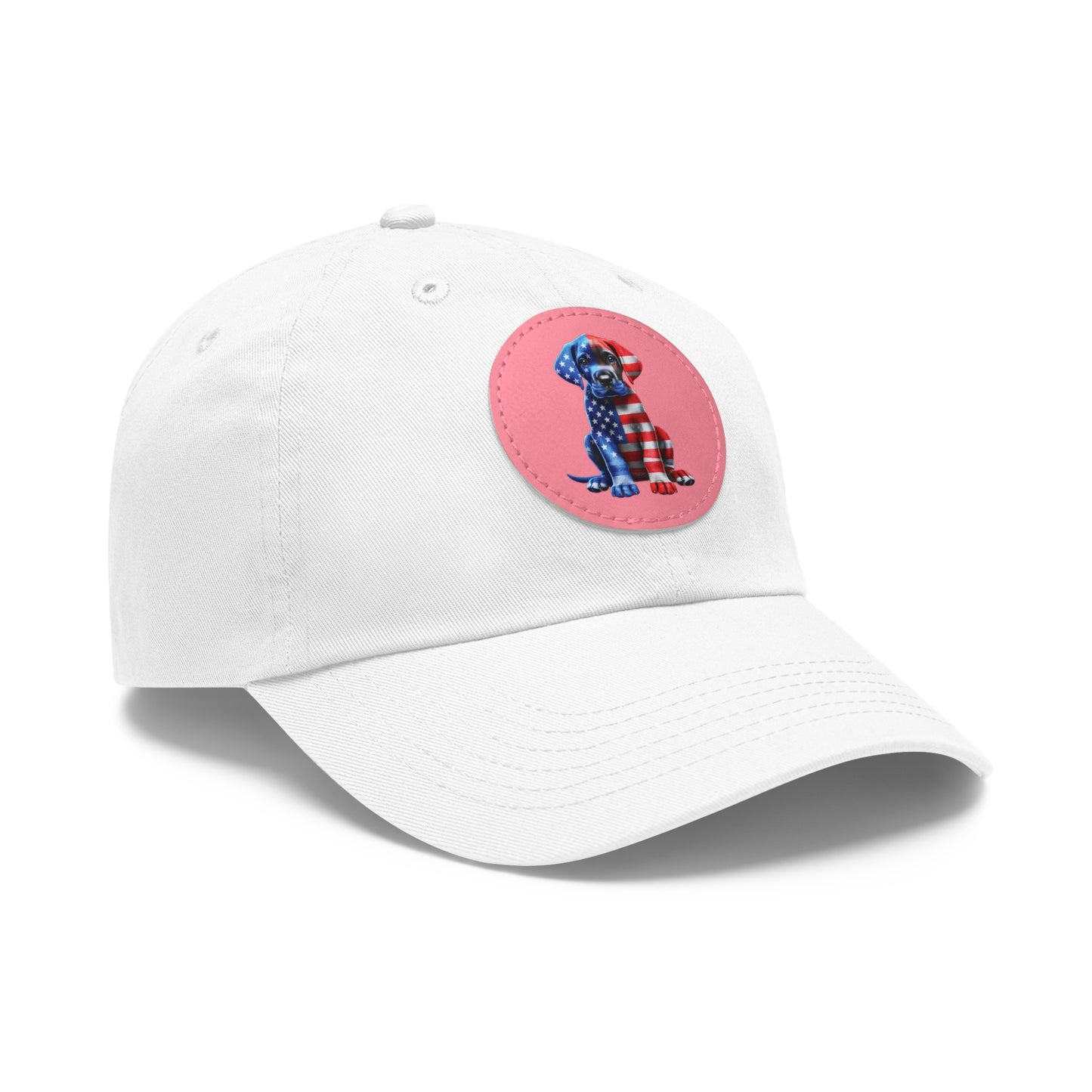 Dad Hat with Leather Patch (Round)