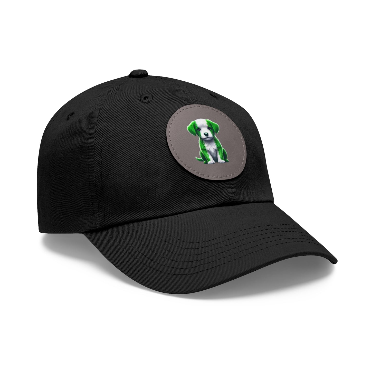 Dad Hat with Leather Patch (Round)